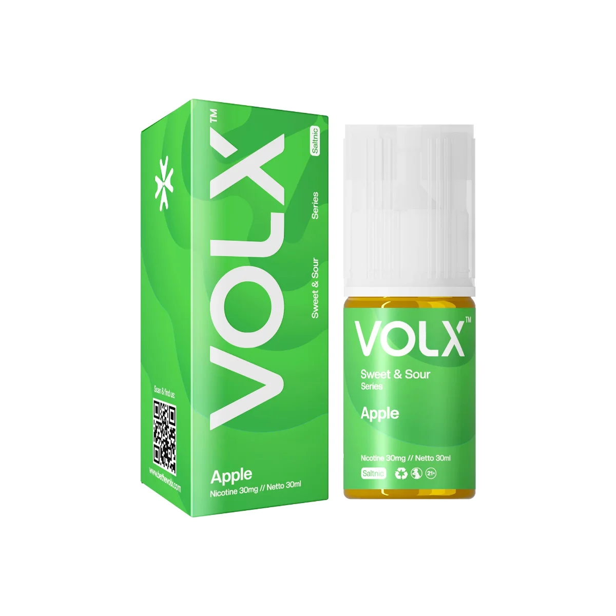 Volx Sweet & Sour Series Saltnic 30ml - Apple 30mg