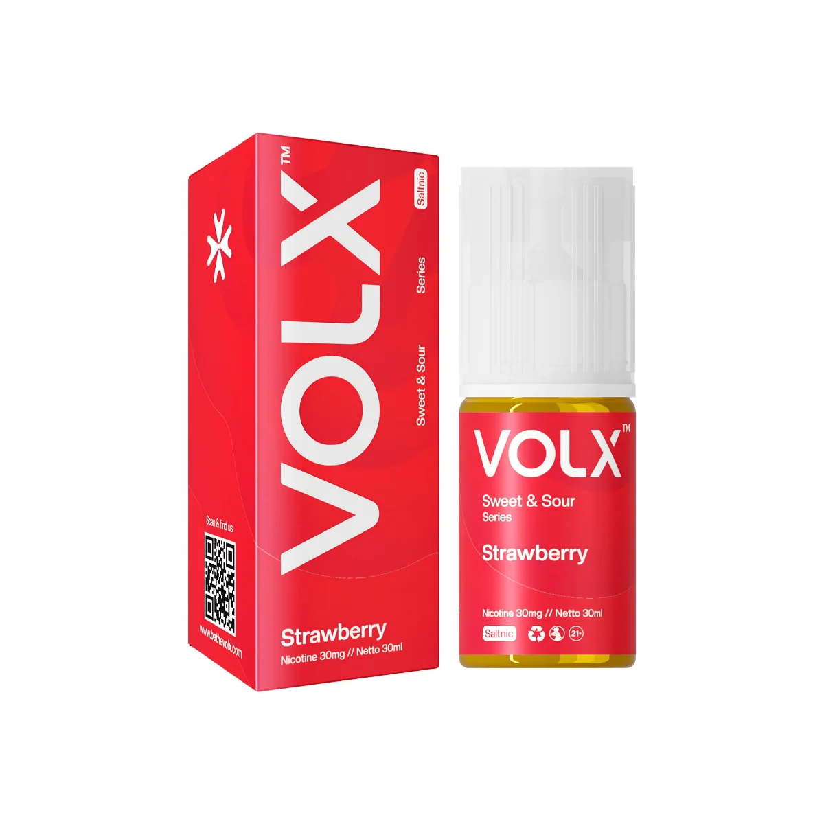 Volx Sweet & Sour Series Saltnic 30ml - Strawberry 30mg
