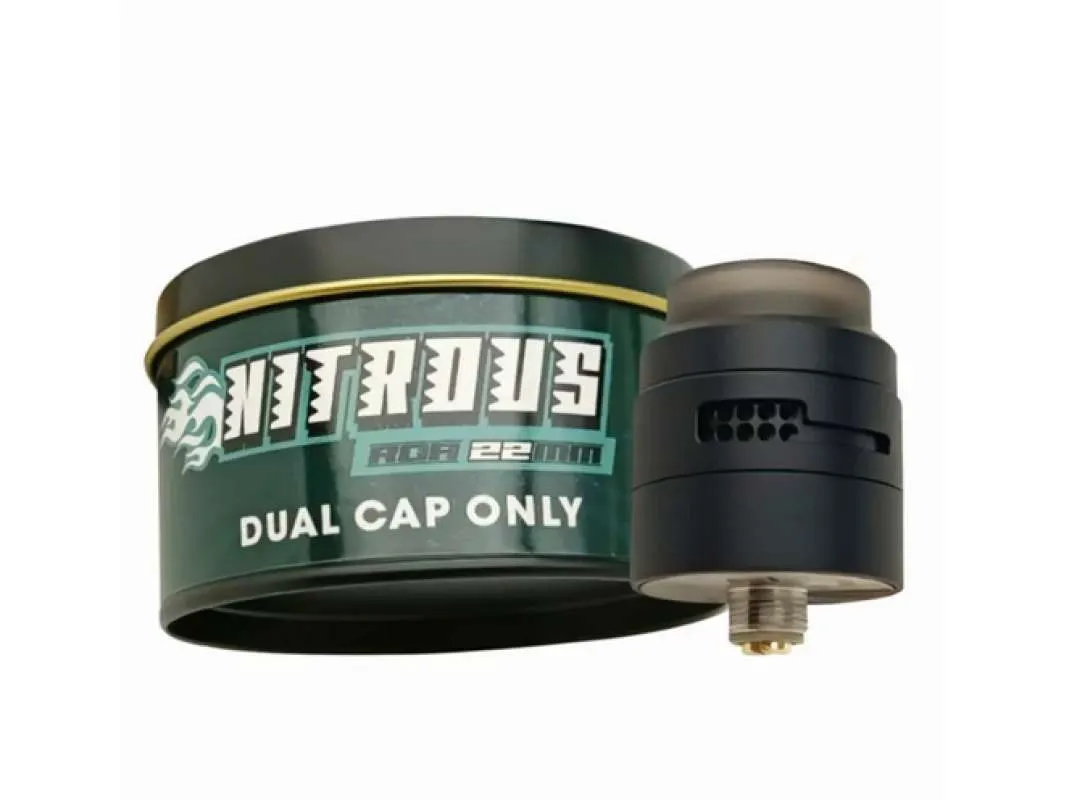 Nitrous RDA 22MM Dual Cap Only - Matte Black