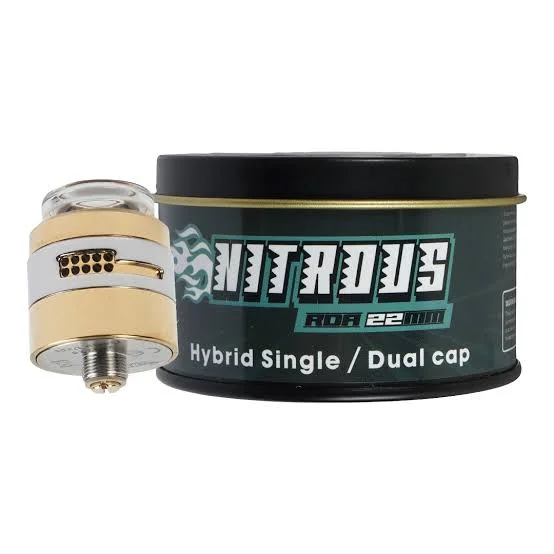 Nitrous RDA 22MM Dual Cap Only - Shiny Gold Bastard
