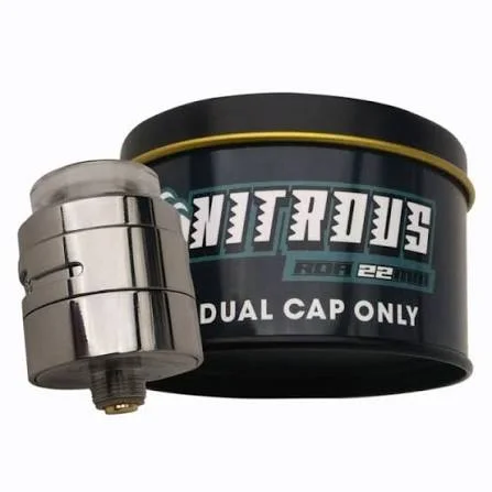 Nitrous RDA 22MM Dual Cap Only - Shiny SS