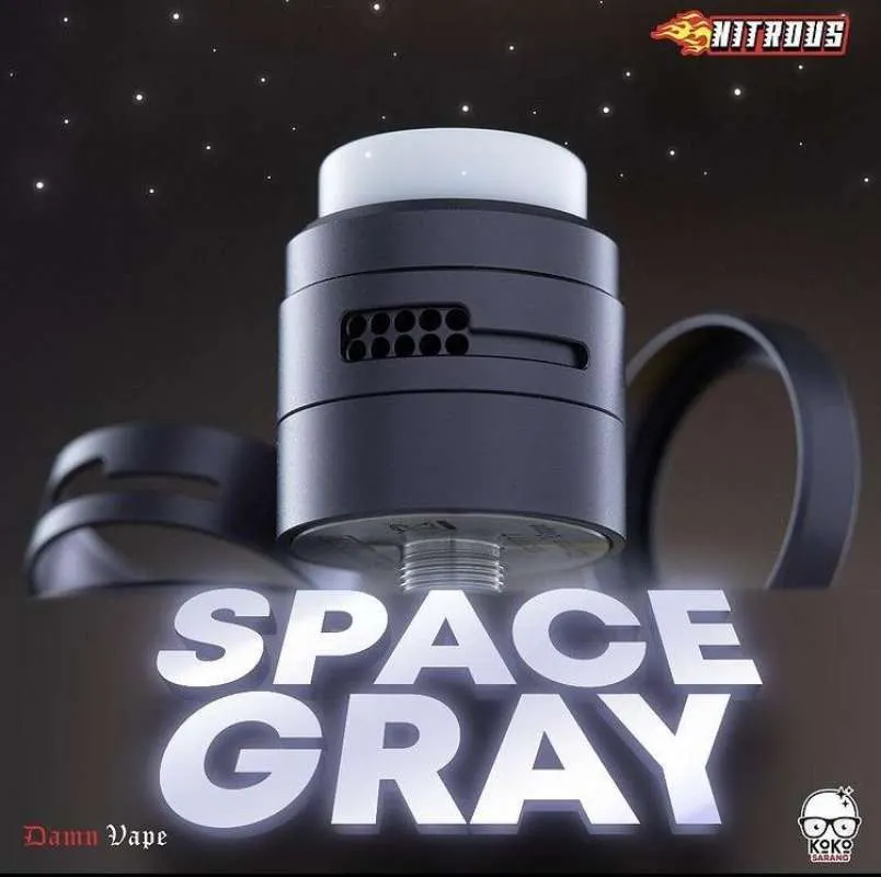 Nitrous RDA 22MM Dual Cap Only - Space Grey