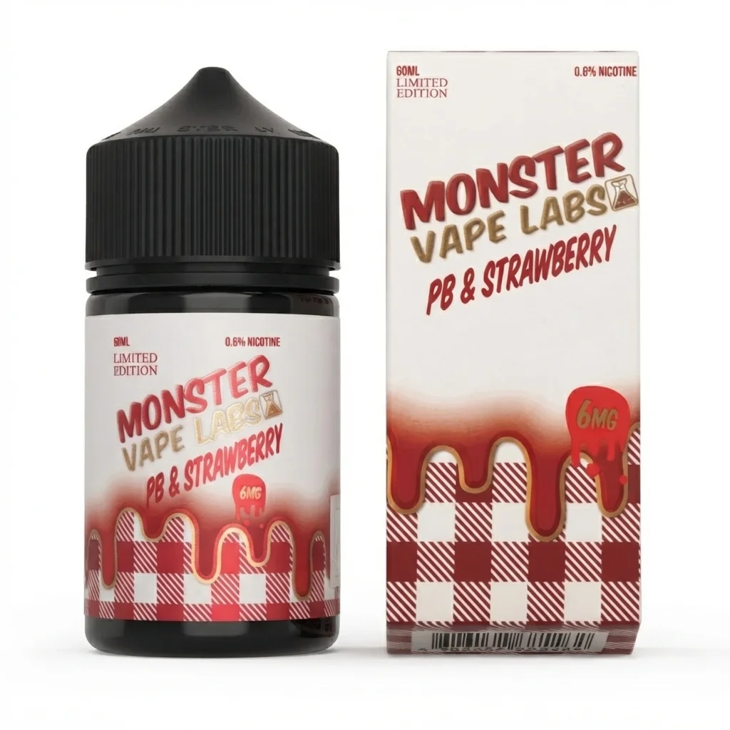 Monster Vape Labs 60ml - PB & Strawberry 3mg